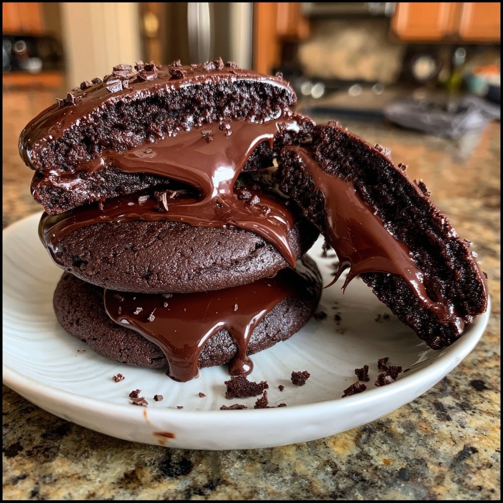 Gefüllte Schokoladen Ganache Kekse