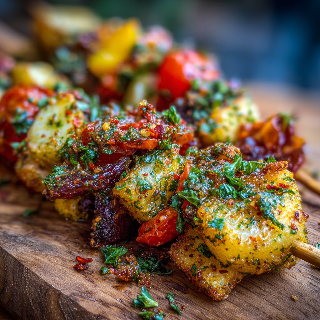 Antipasti Spieße mit italienischem Dressing