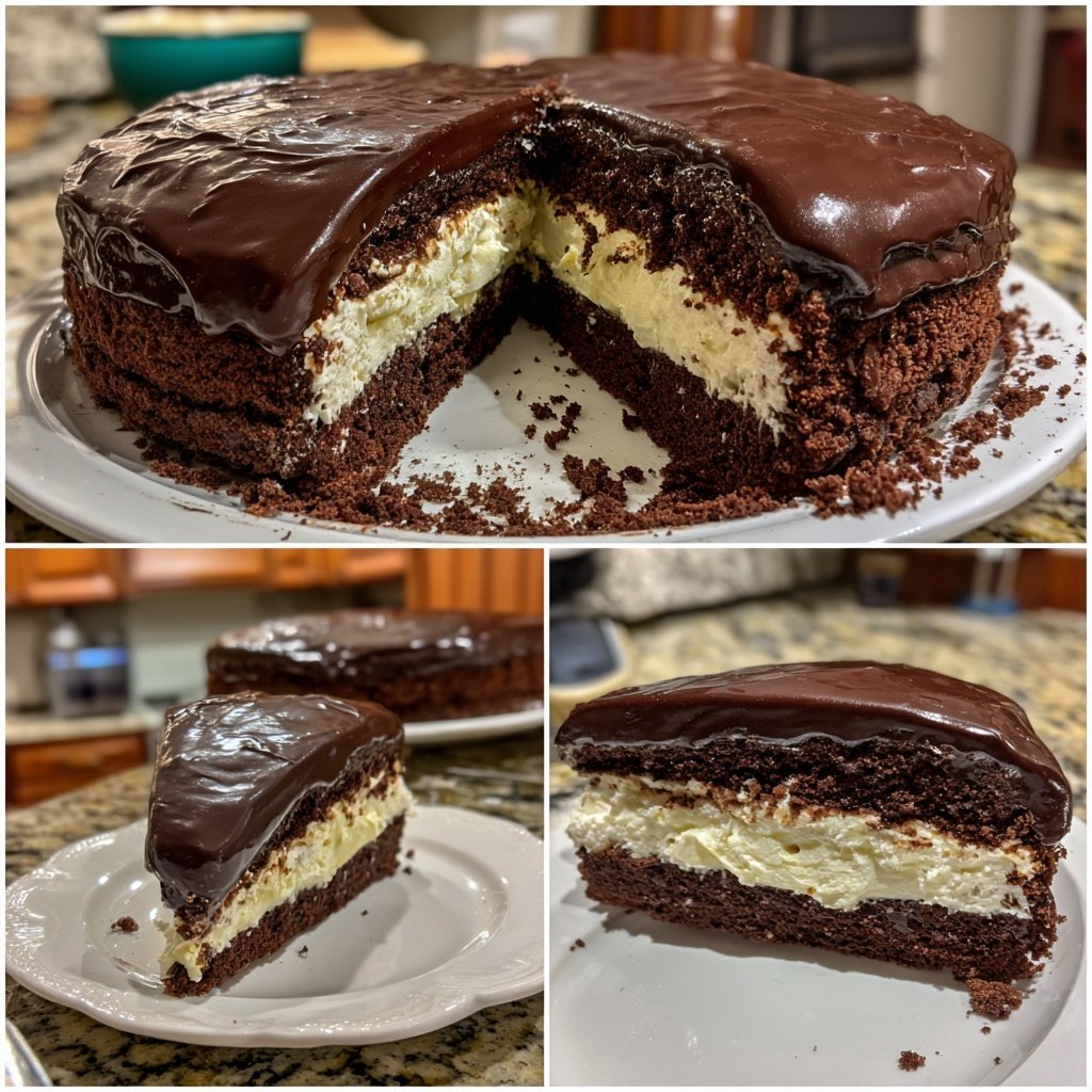 Cremige Topfen Brownie Torte