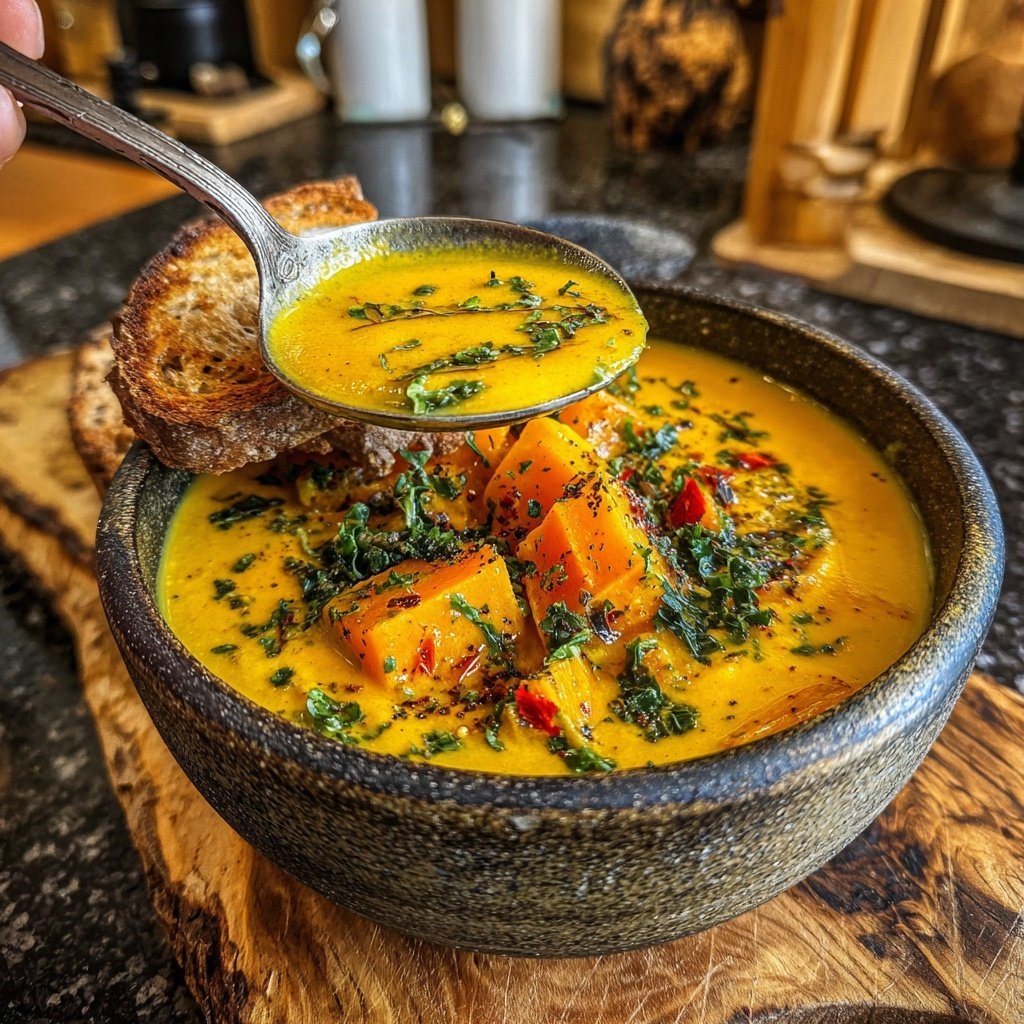 Steckrüben Kokos Curry Suppe