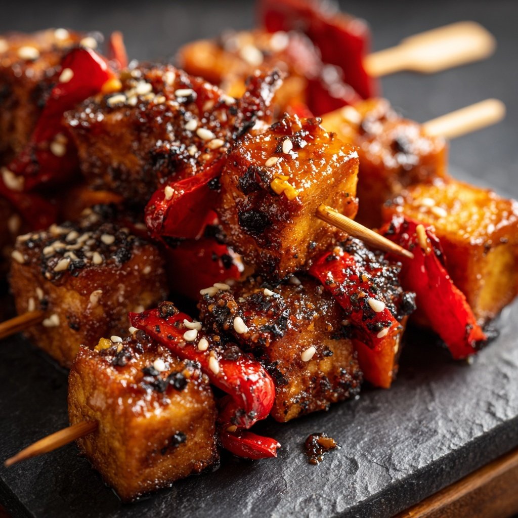 Süß Scharfe Tofu Spieße