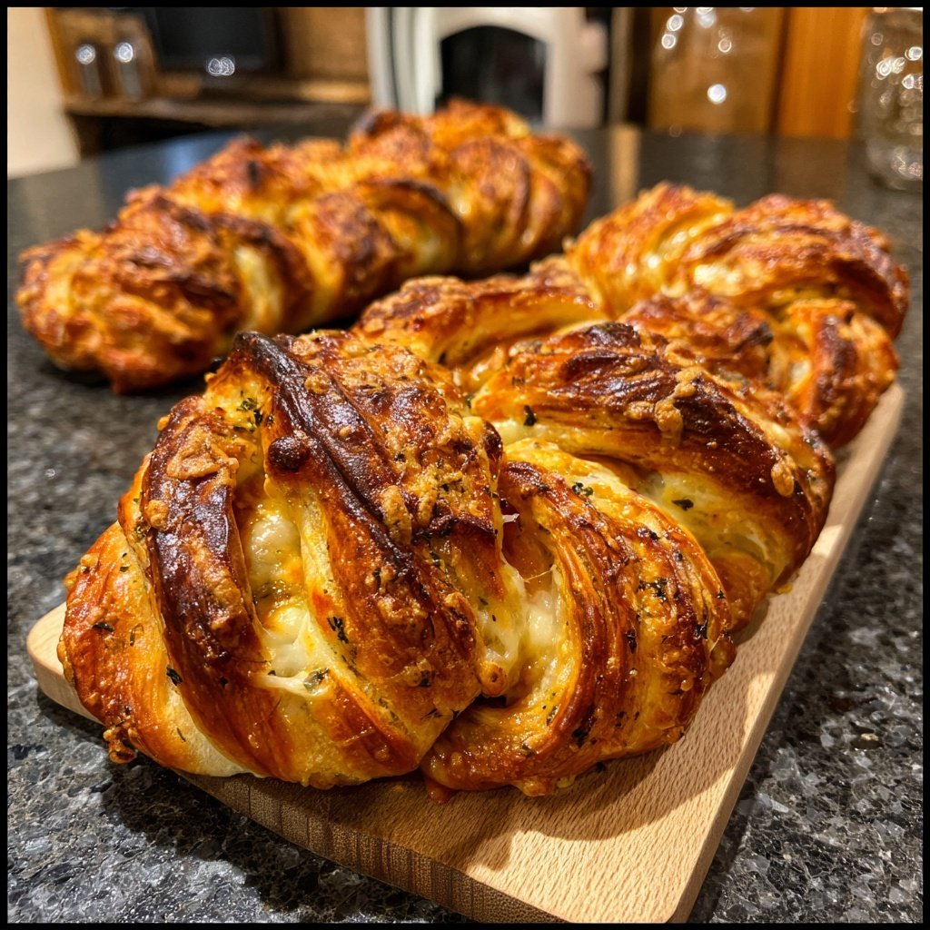 Knoblauch Käse Brotstangen