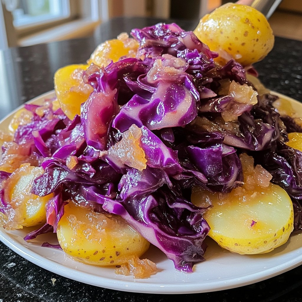 Rotkohl und Kartoffeln