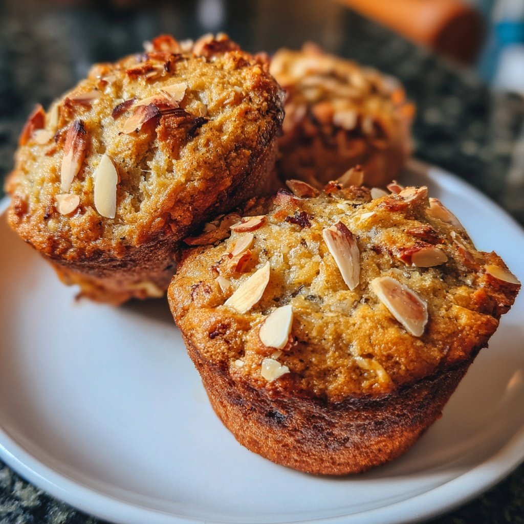 Bananen Mandelbutter Muffins