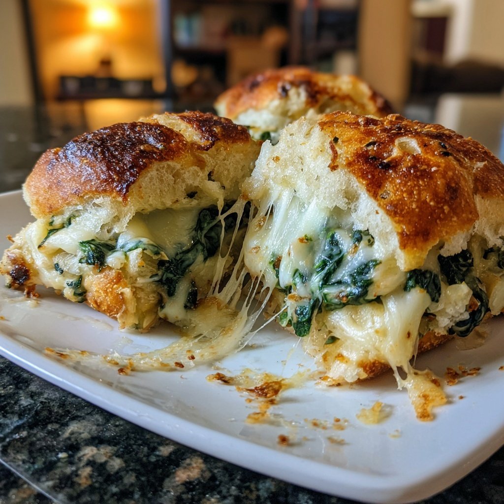 Spinat Artischocken Käse Sliders