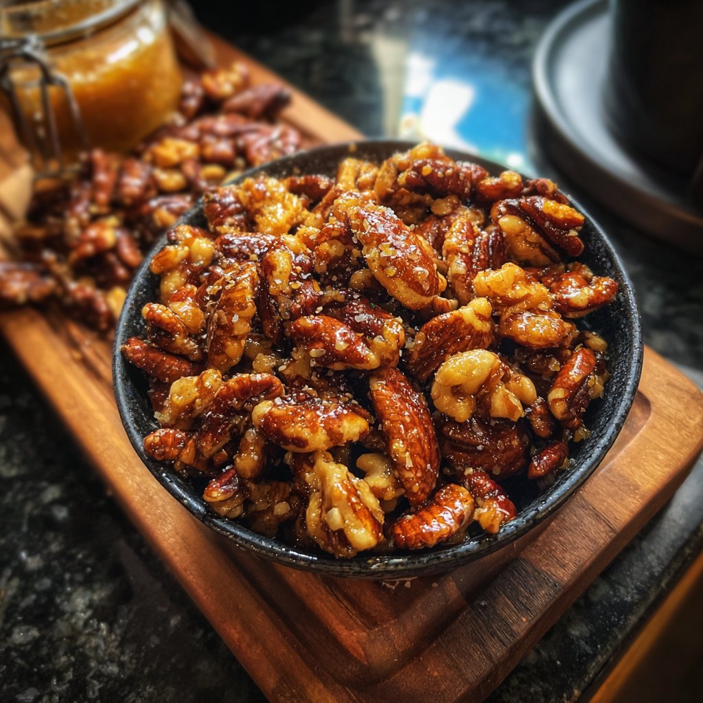 Geröstete Nüsse mit Honig