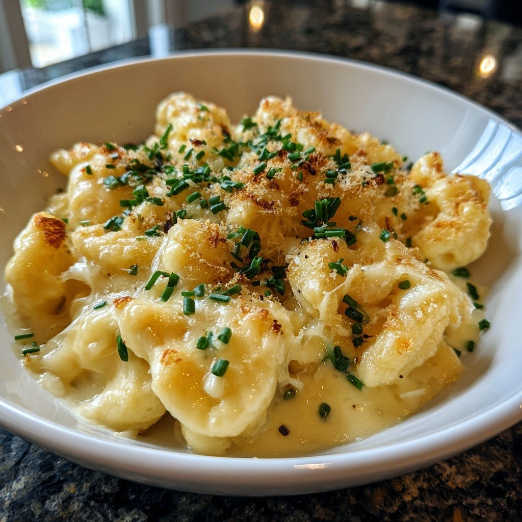 Käsespätzle mit Trüffelöl verfeinert
