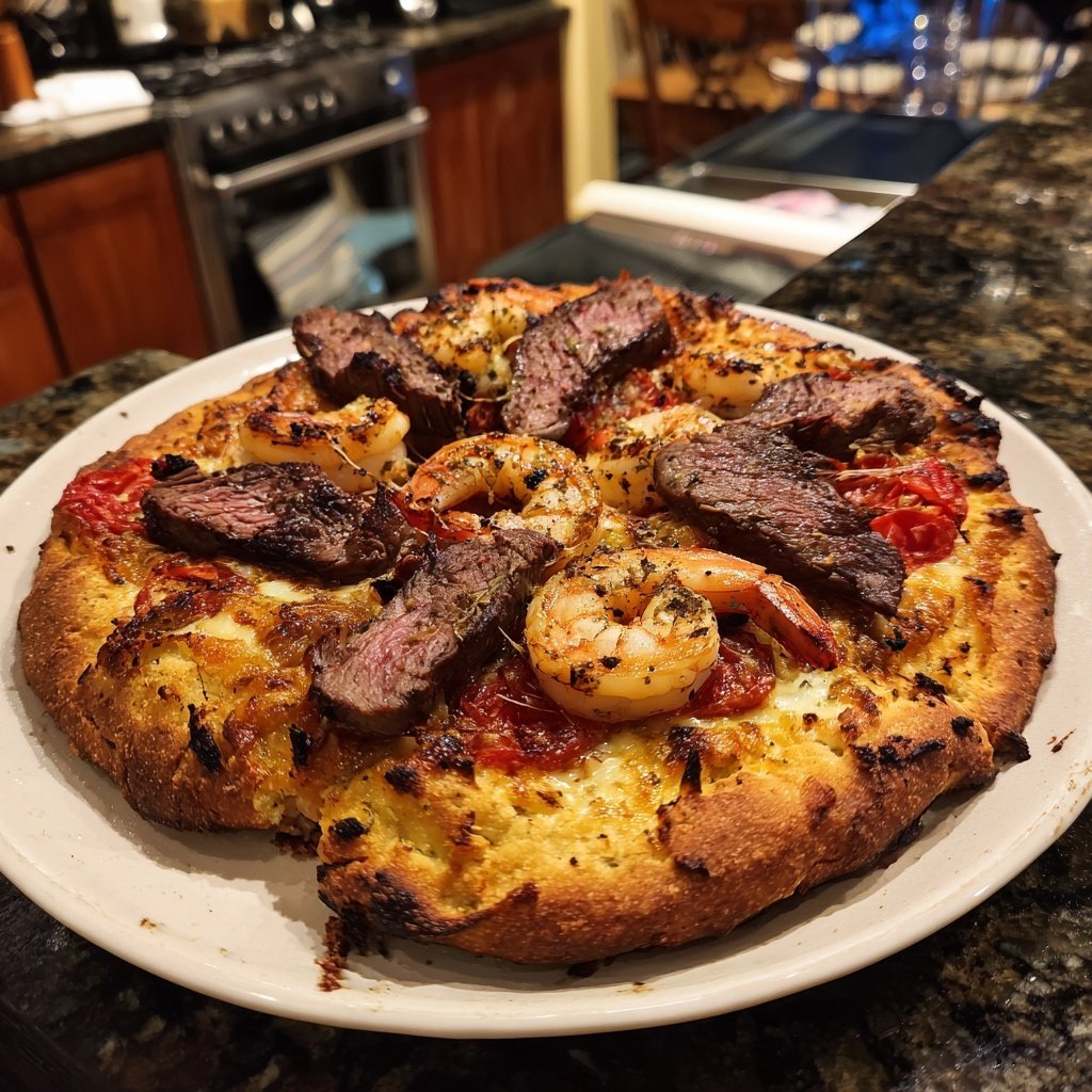 Surf and Turf Fladenbrotpizza