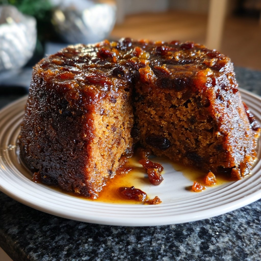 Veganes Weihnachtspudding mit Brandy