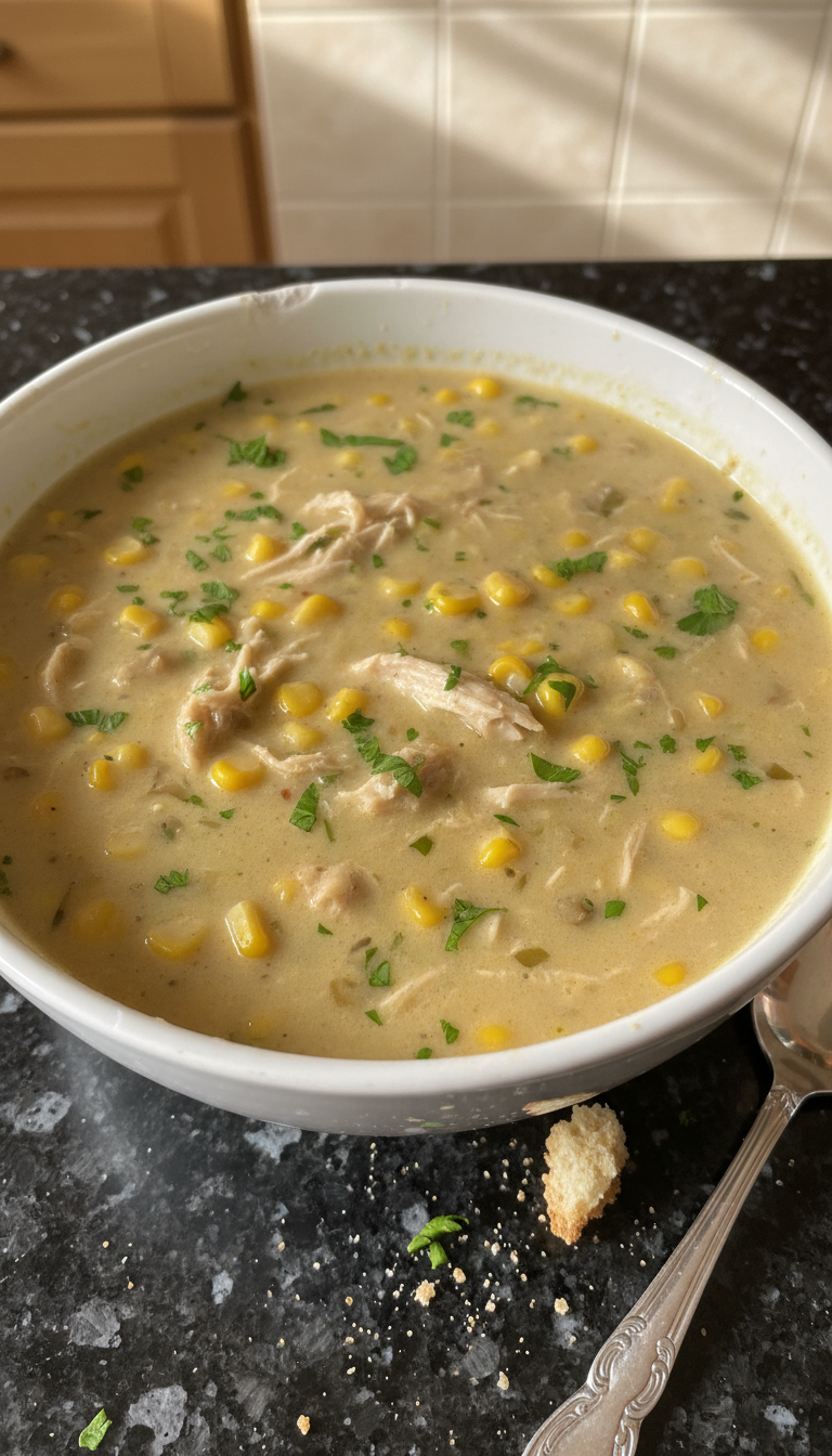 Cremige Hähnchen Mais Chowder