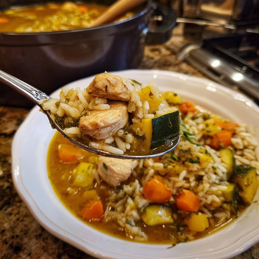 Ein-Topf Huhn Reis Gemüse