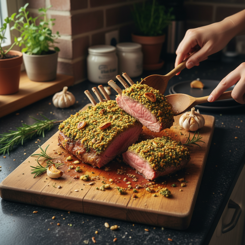 Zartes Kräuter Krusten Lammkarree