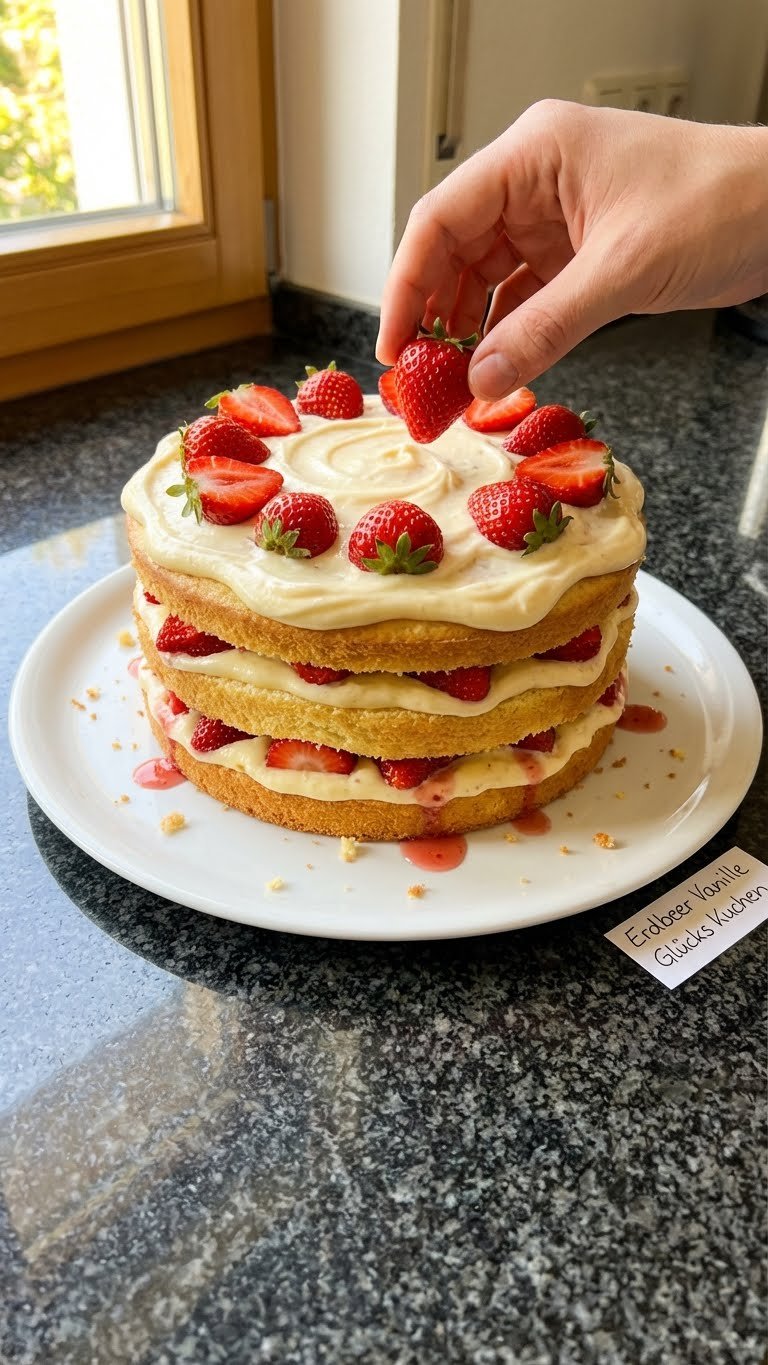 Erdbeer Vanille Glücks Kuchen