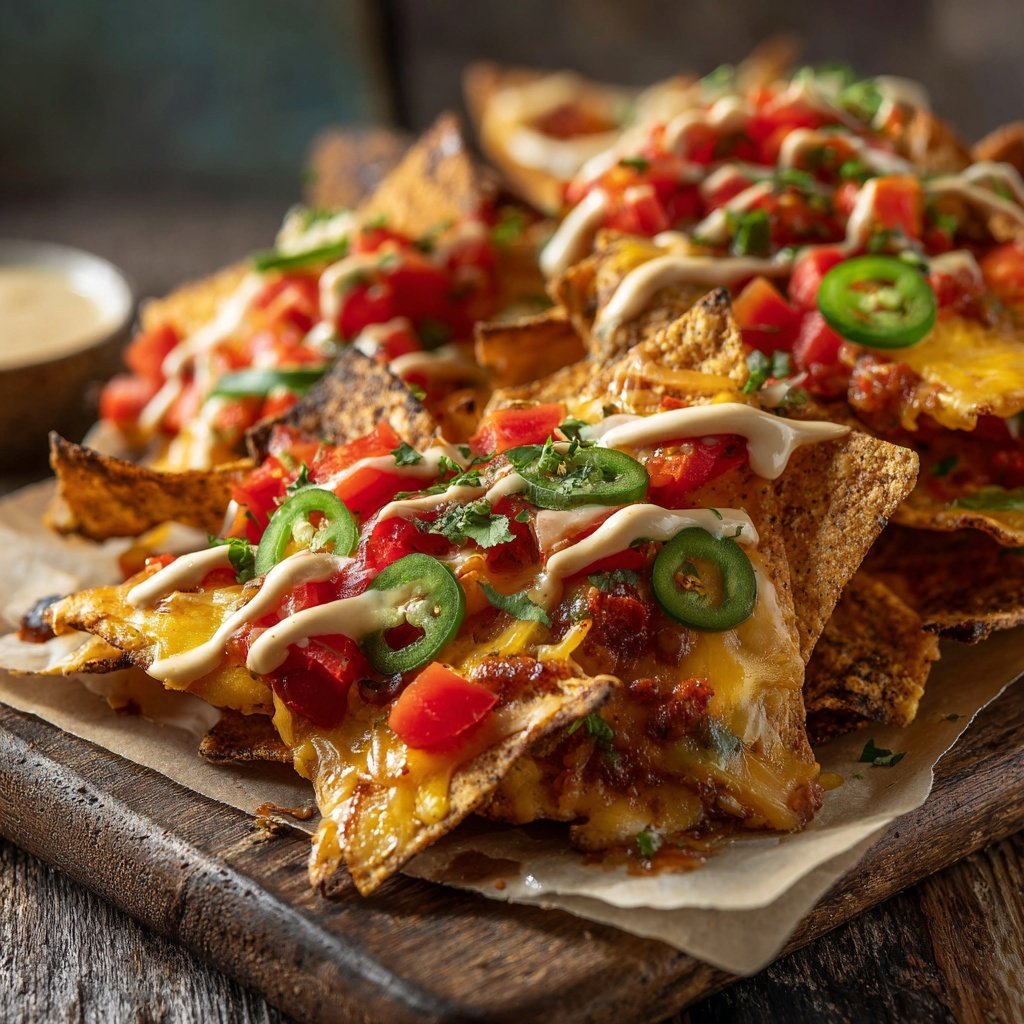 Scharfe Gemüse Nachos Deluxe