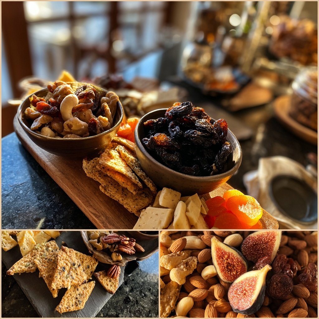 Festliches Charcuterie mit Nüssen und Trockenfrüchte