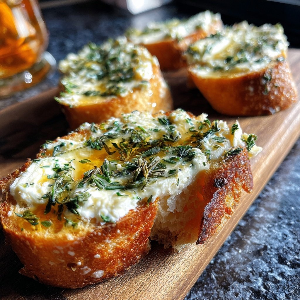 Kräuter Ziegenkäse Crostini Häppchen