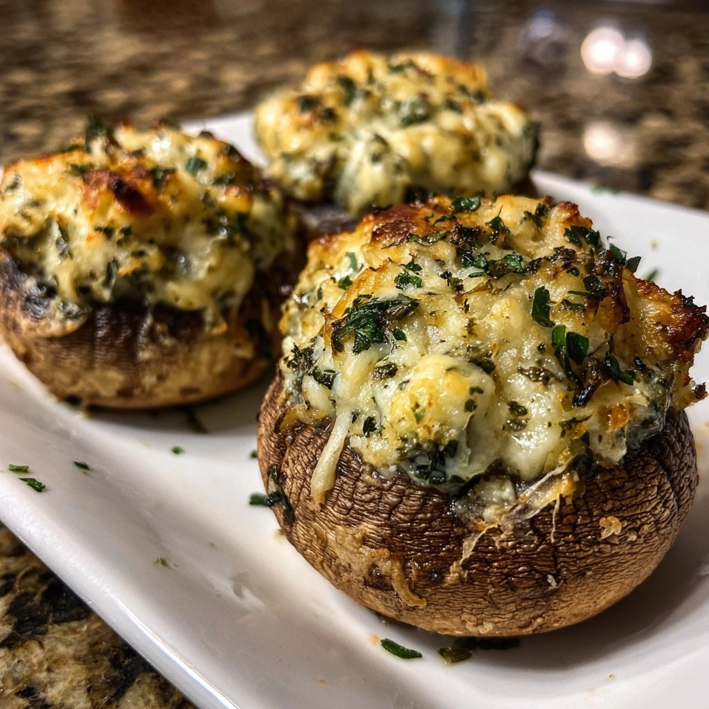 Gefüllte Pilzköpfe mit Käse