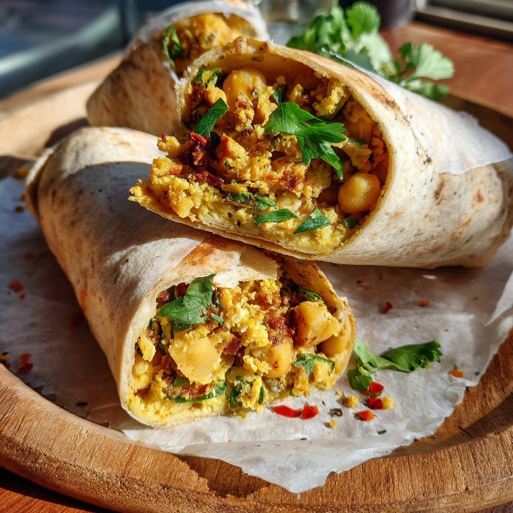 Würzige Kichererbsen Salat Wraps