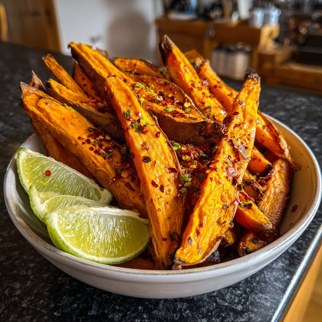 Chili-Limetten-Süßkartoffel-Spalten