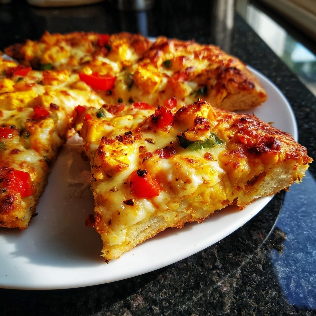 Indische Pizza mit Paneer Käse