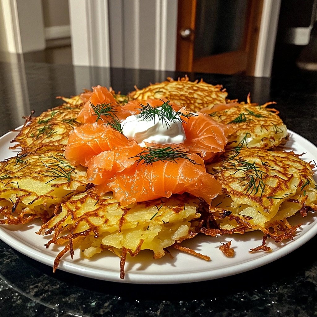 Kartoffelpuffer mit Lachs