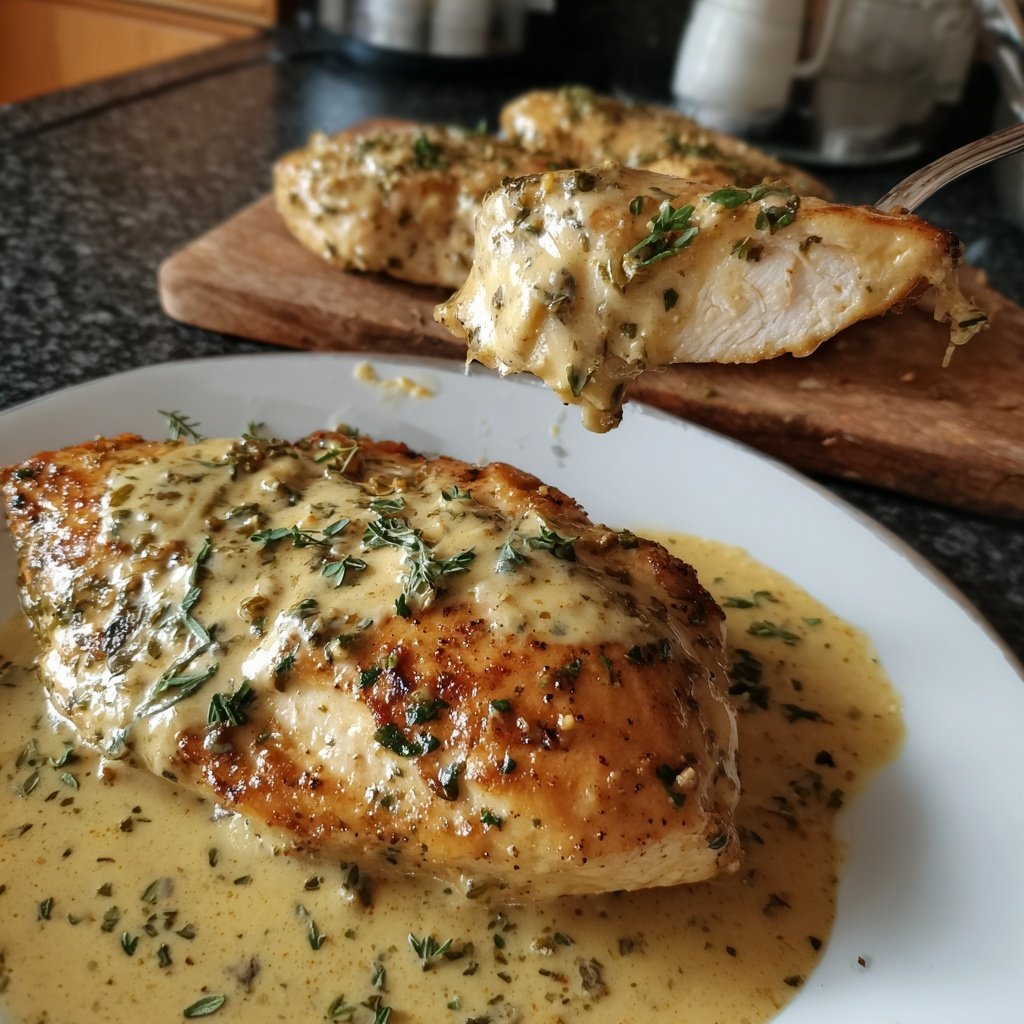 Hähnchenbrust in Vanillesauce