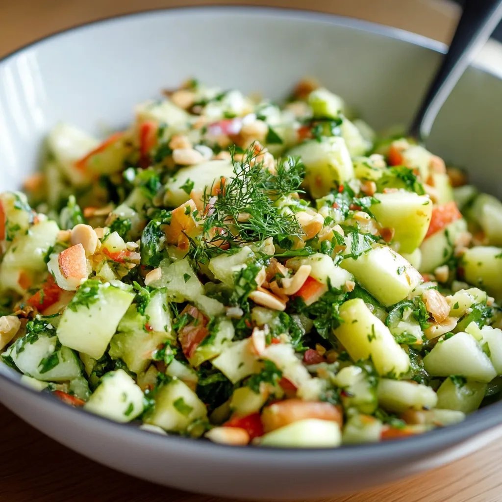 Brokkoli Salat mit Apfel und Pinienkernen