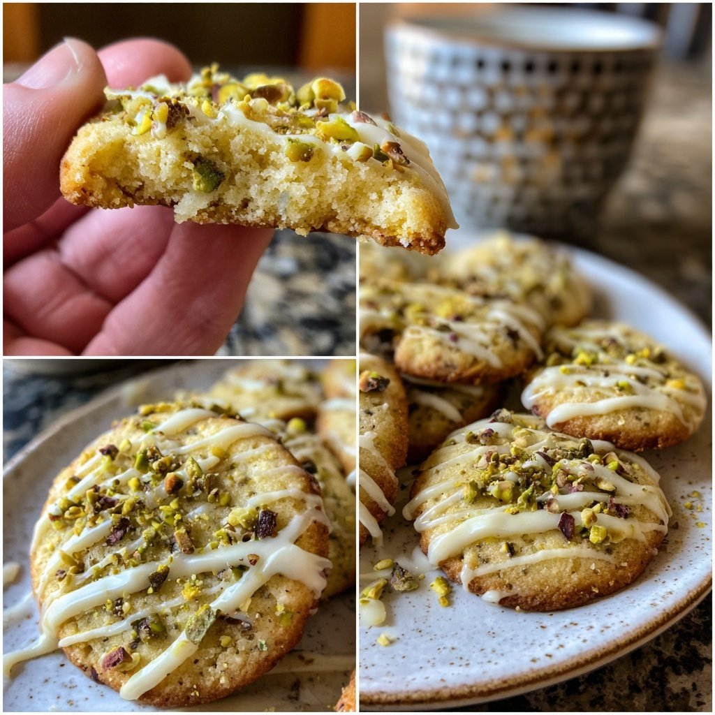 Pistazien-Plätzchen mit weißer Schokolade​