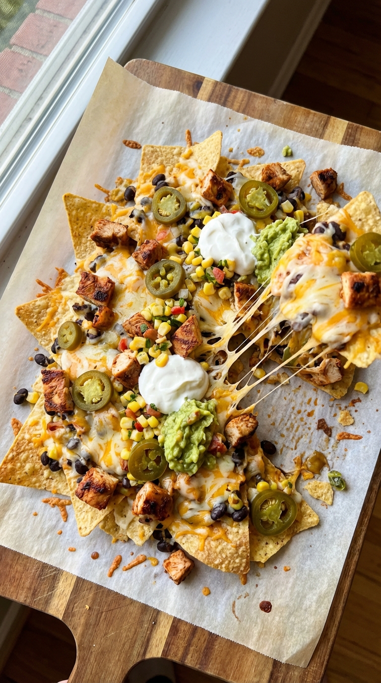 Chipotle Hähnchen Voll Beladene Nachos​