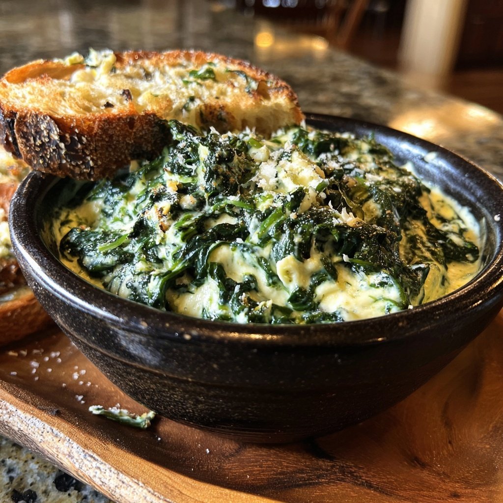 Kerzenschein Spinat und Feta Fondue