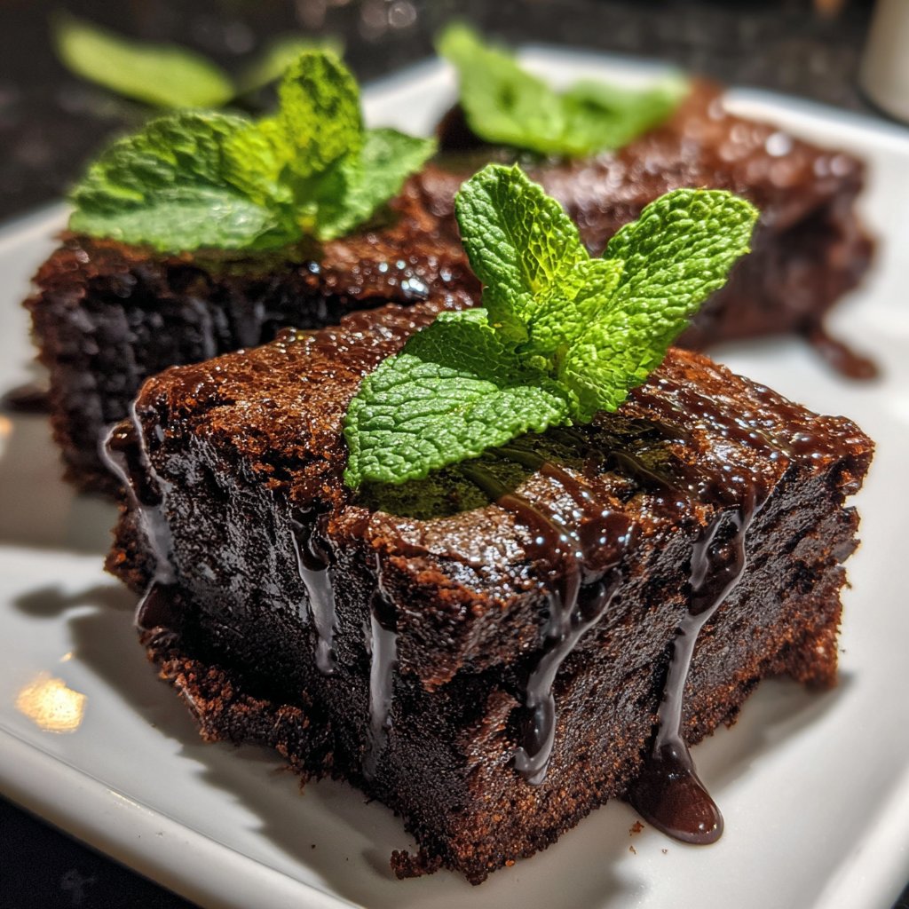 Minzschokolade Brownie Häppchen