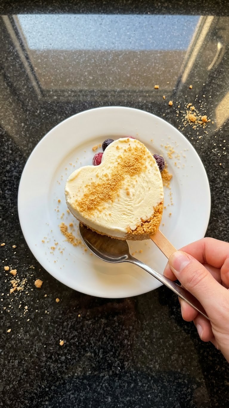 Käsekuchen Herz Eis am Stiel