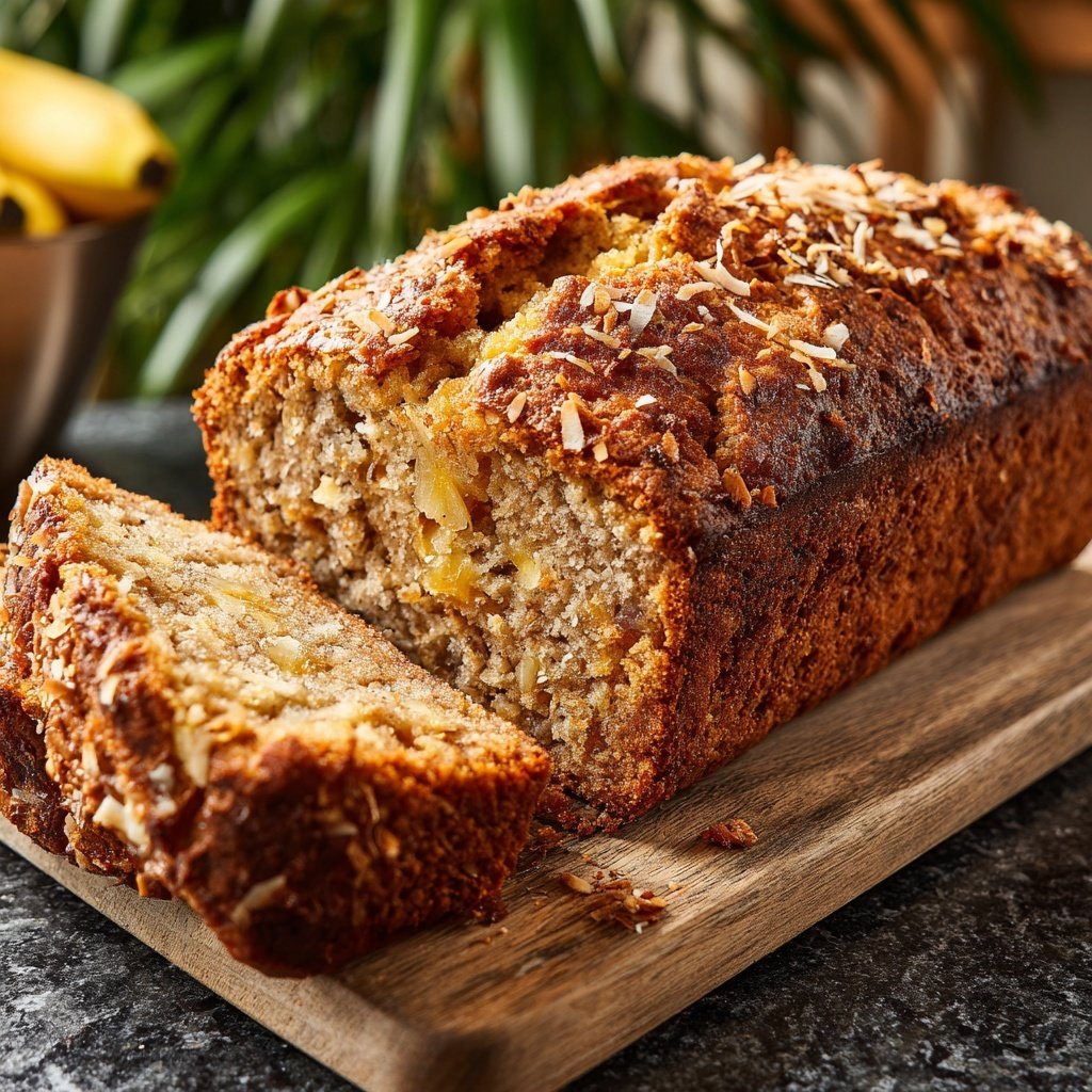 Kokosnuss Bananenbrot Glück