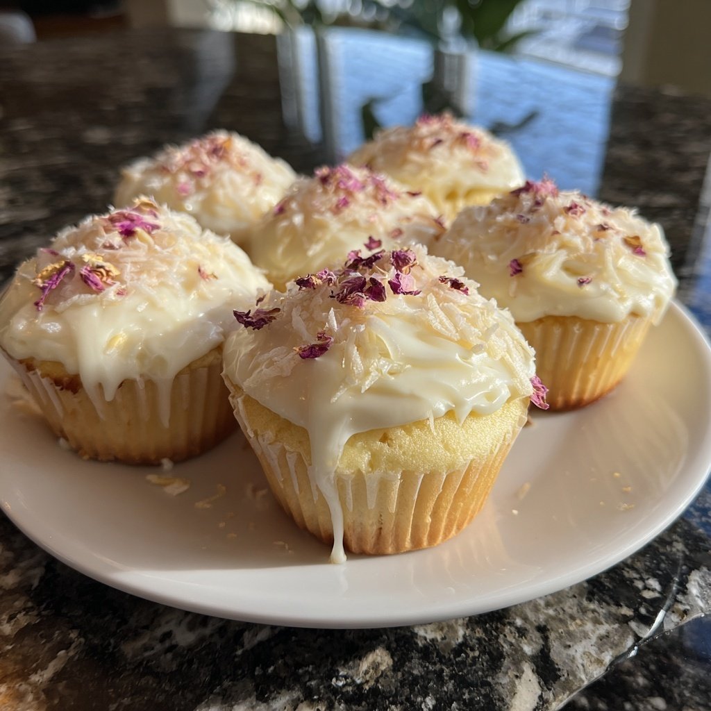 Rosenblüten Vanille Cupcakes