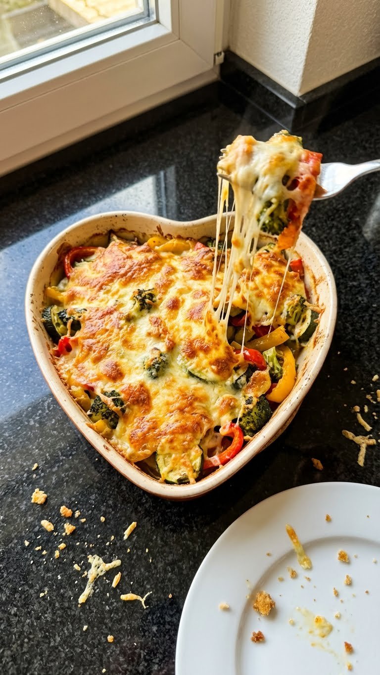 Käse Überbackenes Gemüse Herz Medley