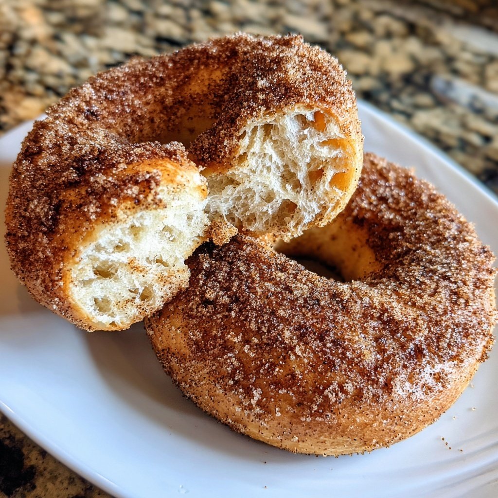 Protein Bagels mit Zimtzucker Topping