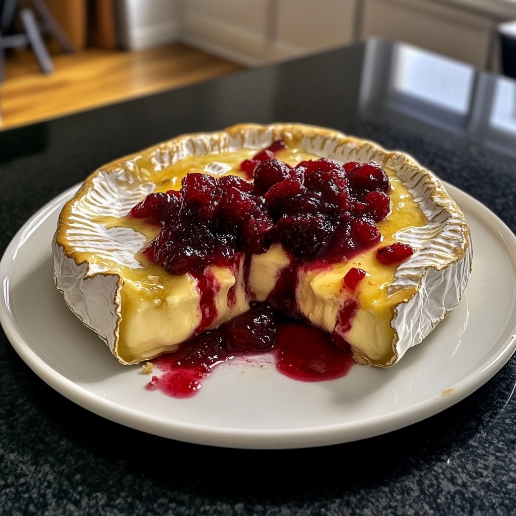 Gebackene Camembert mit Preiselbeeren