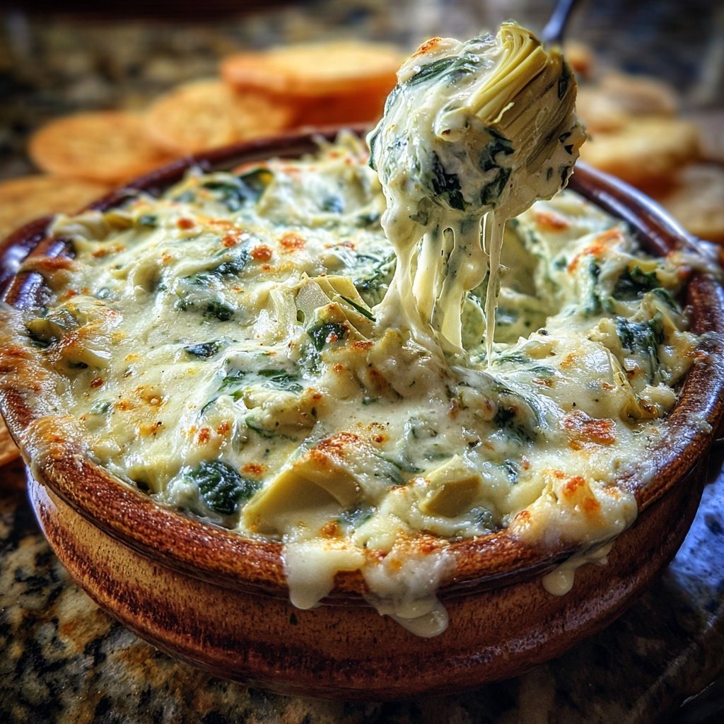 Käse Spinat Artischocken Dip