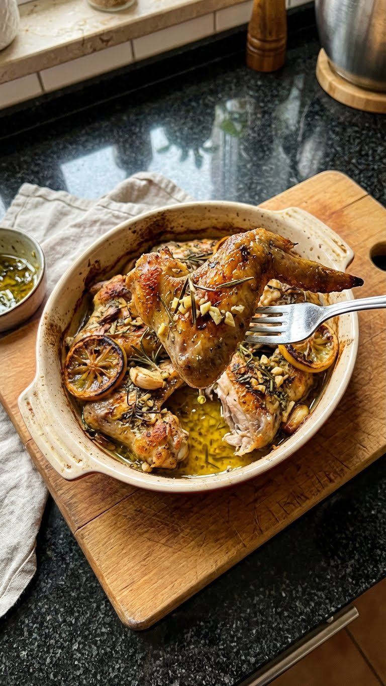 Knoblauch Kräuter Hähnchenflügel Auflauf