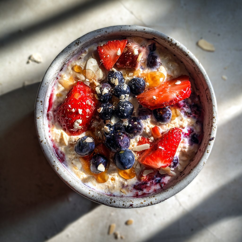 Blaubeer-Erdbeer-Overnight Oats