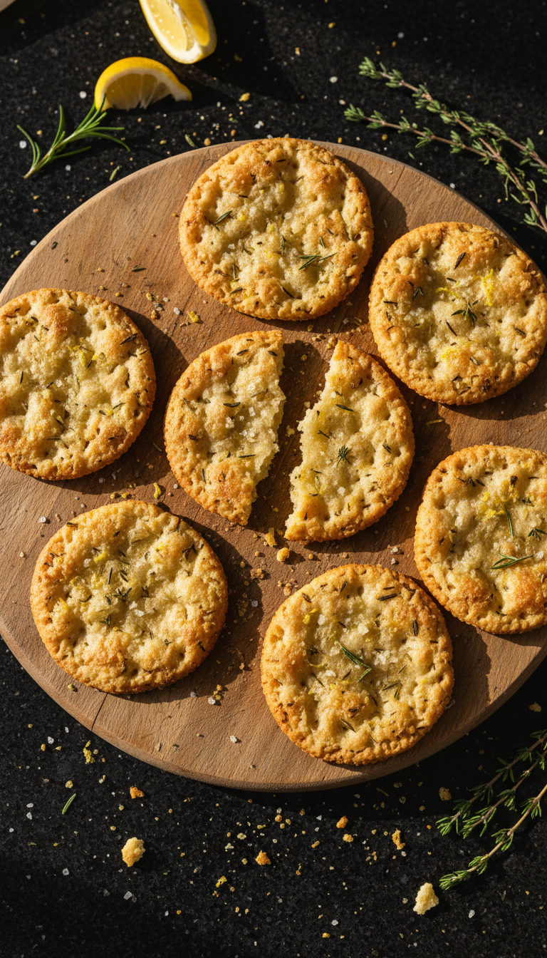 Sauerteig Zitronen Kräuter Cracker​