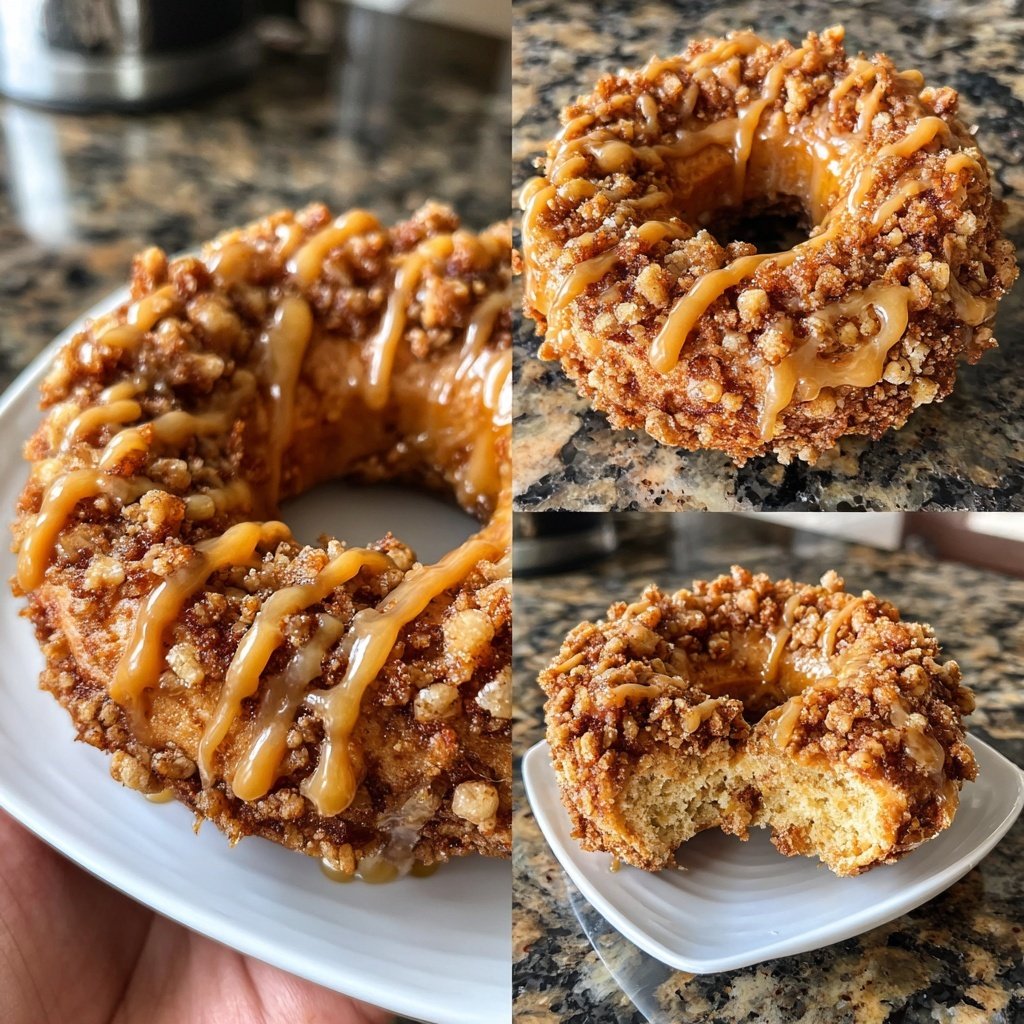 Protein Bagels mit Karamell Streusel Topping