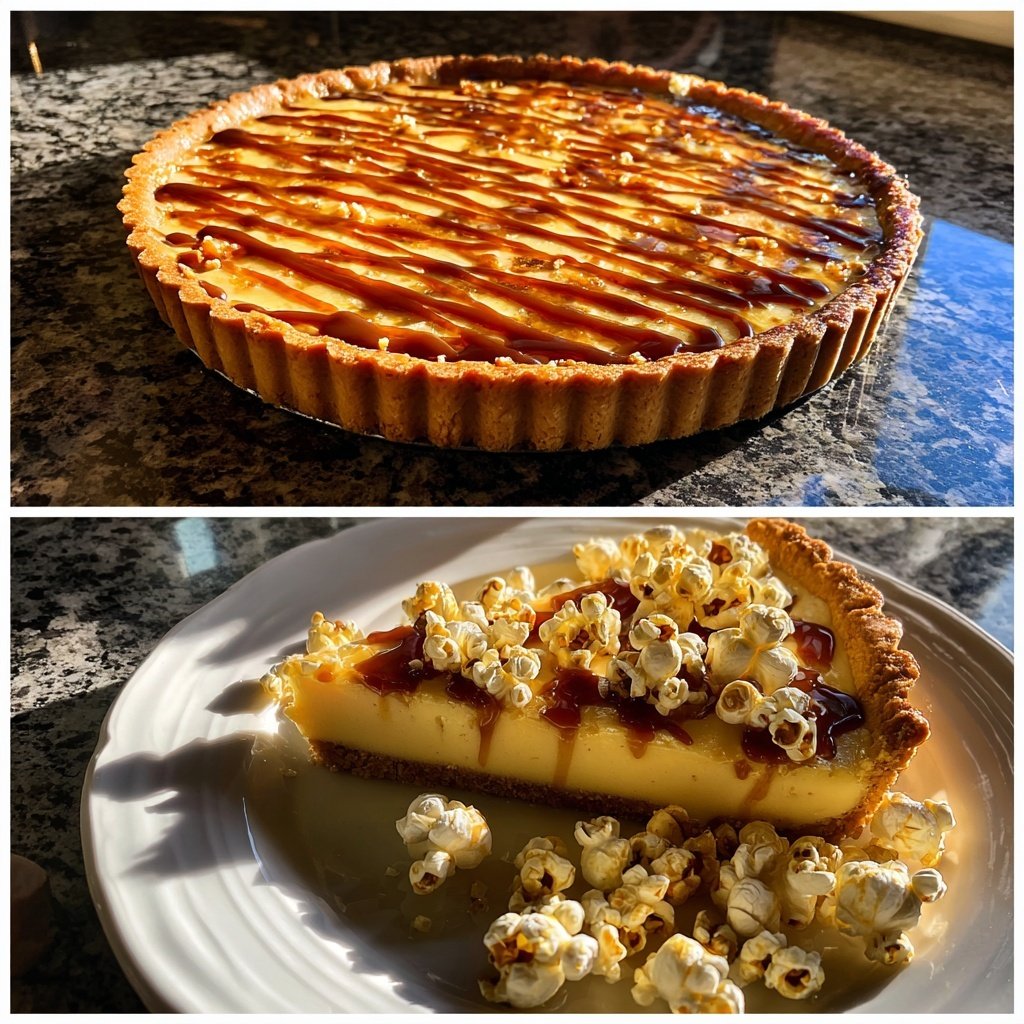 Karamell-Vanille-Tart mit Popcorn