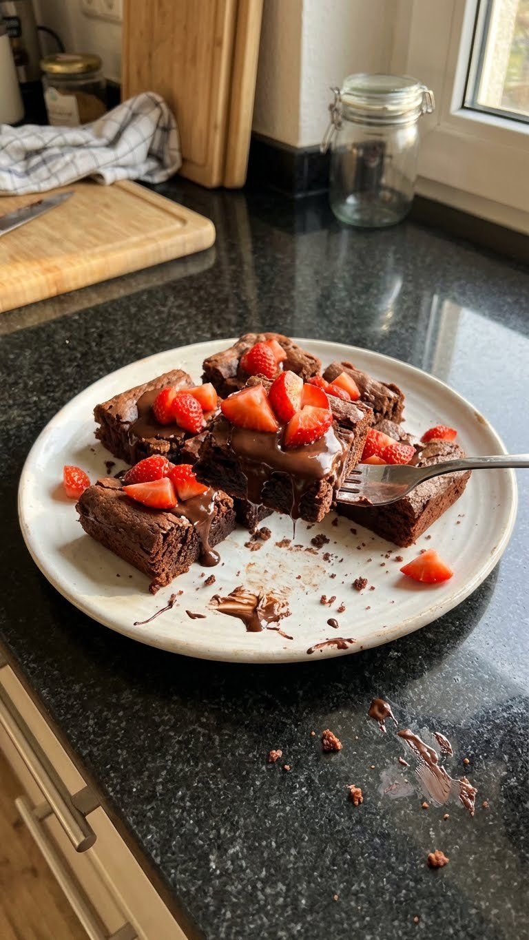 Schoko Erdbeer Genuss Brownies