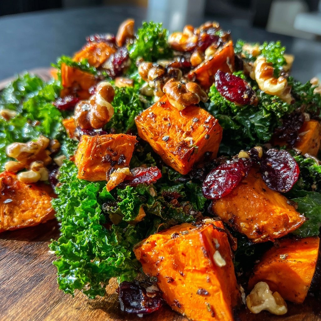 Süßkartoffel und Grünkohl Salat