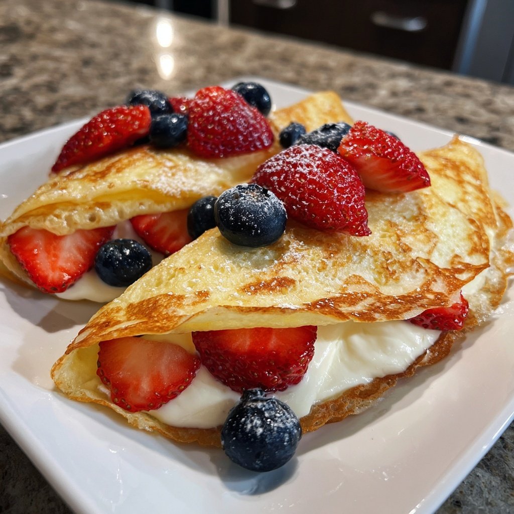 Frischkäse Crepes mit frischen Früchten